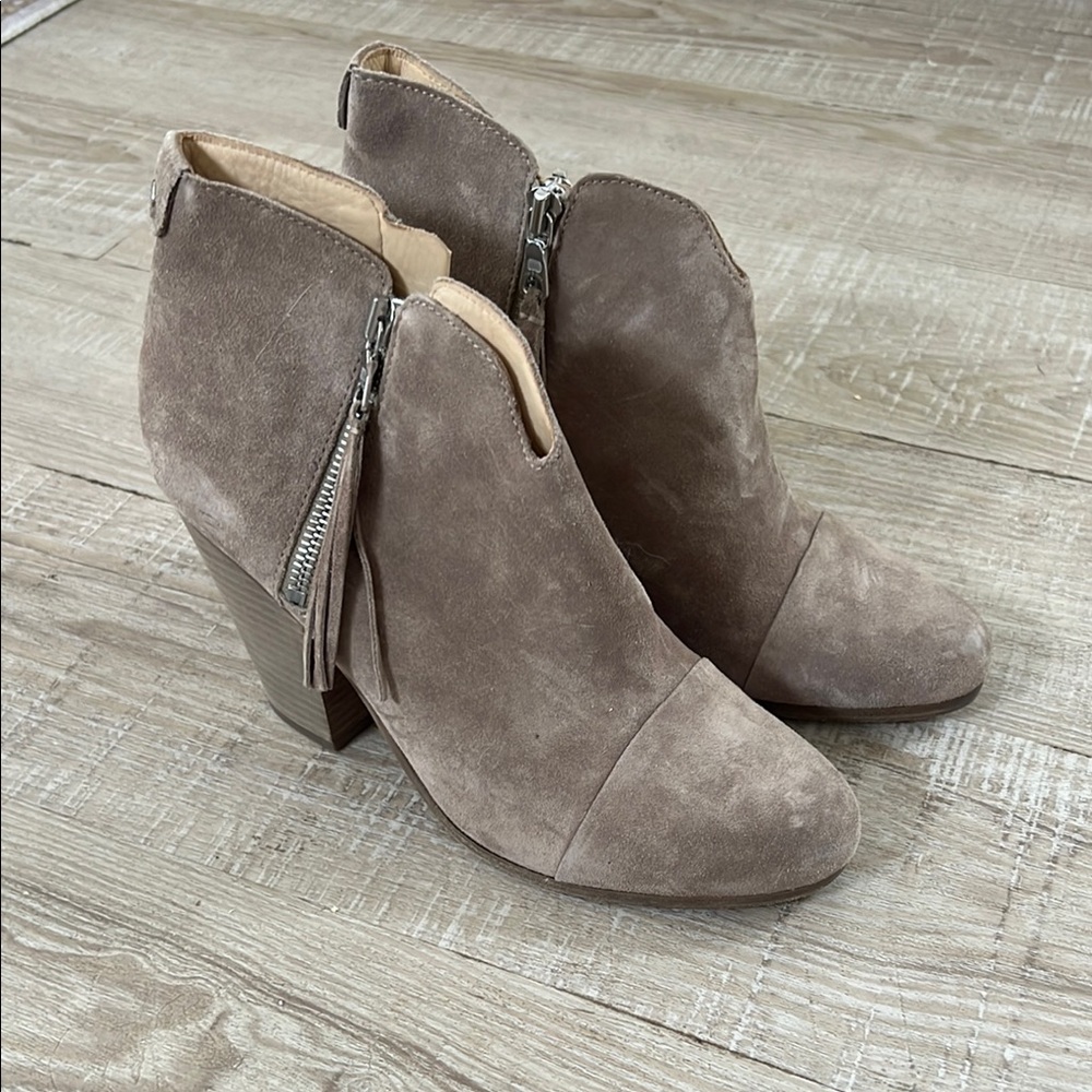 Women's Taupe Suede Ankle Boots